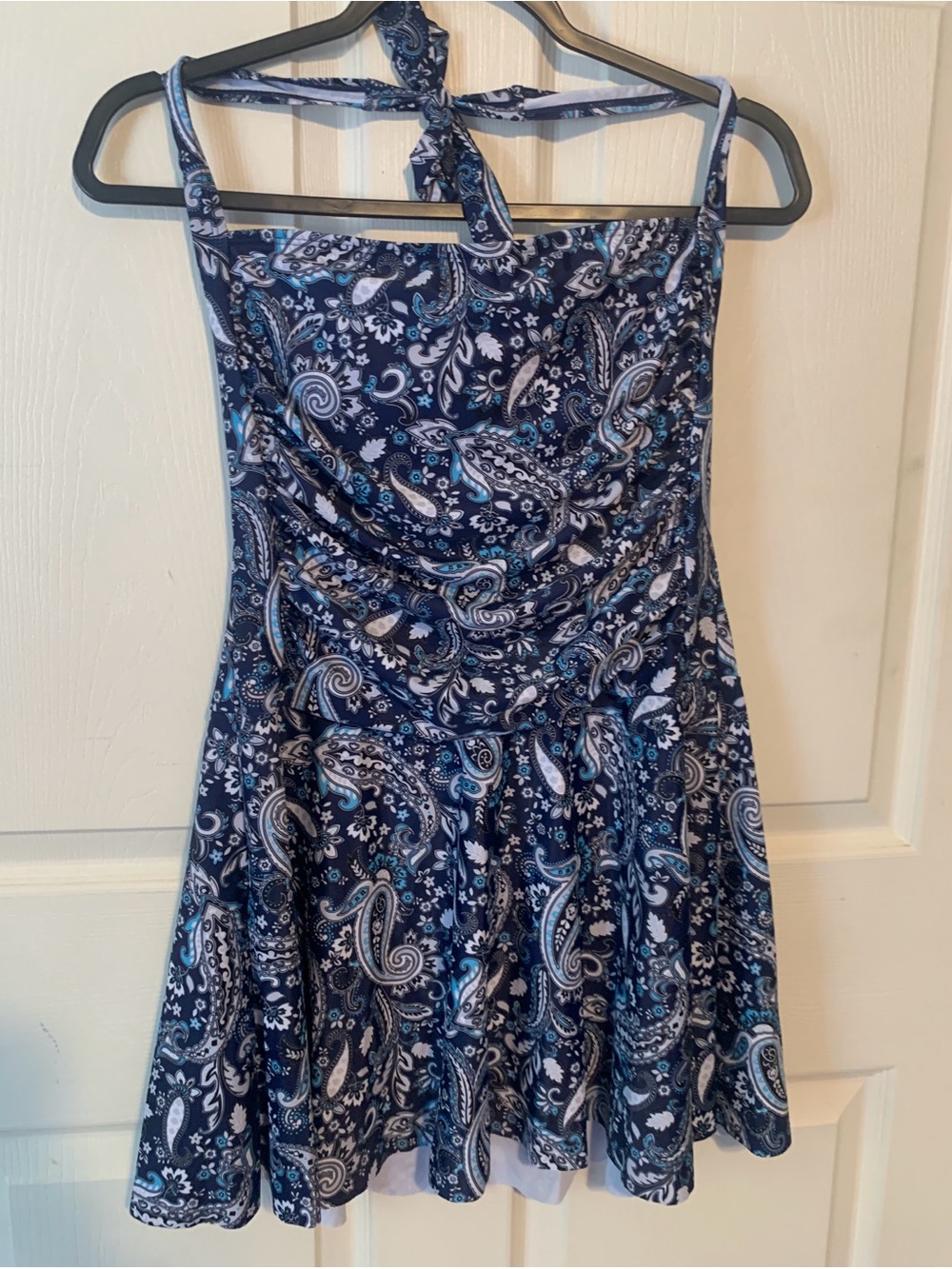 Navy Paisley Halter Tankini Swim